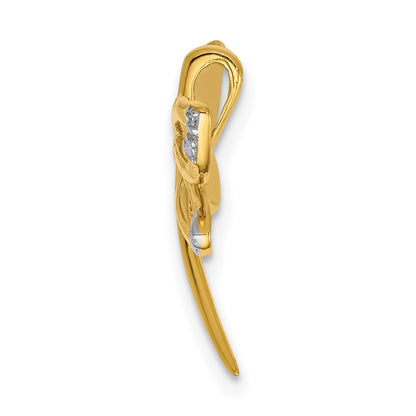 10k and White Rhodium Diamond Accent Dragonfly Chain Slide