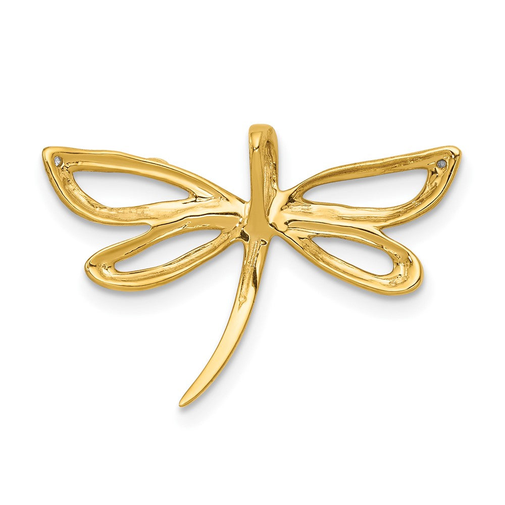 10k and White Rhodium Diamond Accent Dragonfly Chain Slide