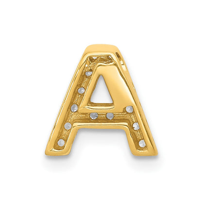 10k 1/10 carat Diamond Letter A Initial Charm