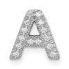 14K White Gold Diamond Letter A Initial Charm