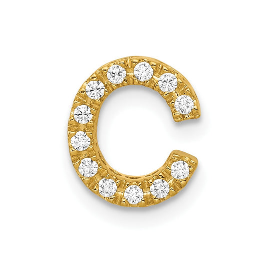 10K  Diamond Letter C Initial Charm