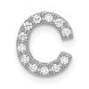 14K  White Gold Diamond Letter C Initial Charm