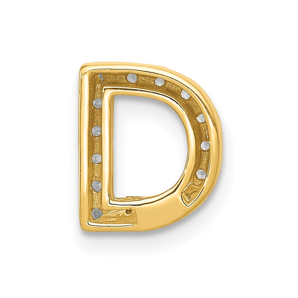 10K  Diamond Letter D Initial Charm