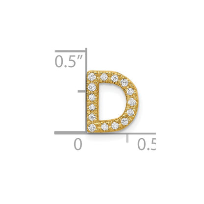 10k 1/6 carat Diamond Letter D Initial Charm