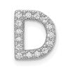 14K  White Gold Diamond Letter D Initial Charm