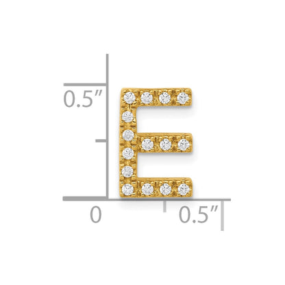 10k 1/6 carat Diamond Letter E Initial Charm