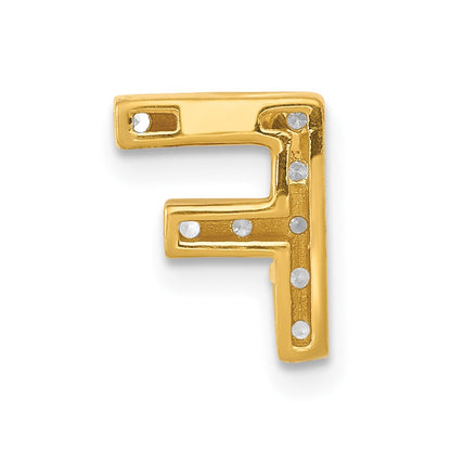 10k 1/10 carat Diamond Letter F Initial Charm
