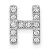 14K  White Gold Diamond Letter H Initial Charm