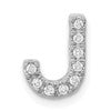 14K  White Gold Diamond Letter J Initial Charm
