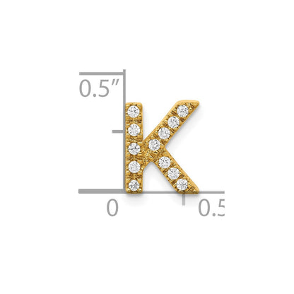 10K  Diamond Letter K  Initial Charm