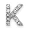 14K  White Gold Diamond Letter K  Initial Charm