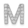 14K  White Gold Diamond Letter M Initial Charm