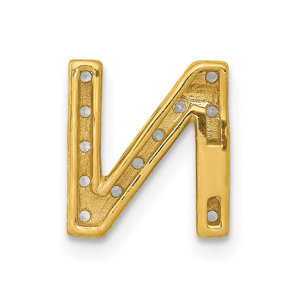 10K  Diamond Letter N Initial Charm
