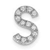 14K  White Gold Diamond Letter S Initial Charm