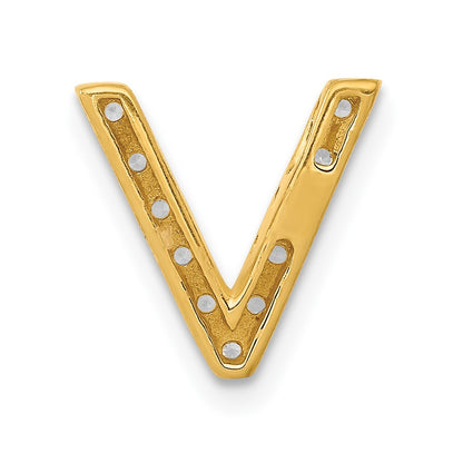 10K  Diamond Letter V Initial Charm
