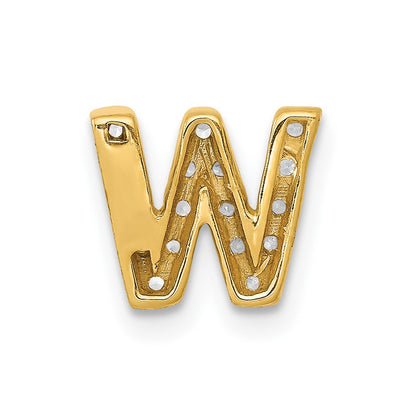10k 1/6 carat Diamond Letter W Initial Charm