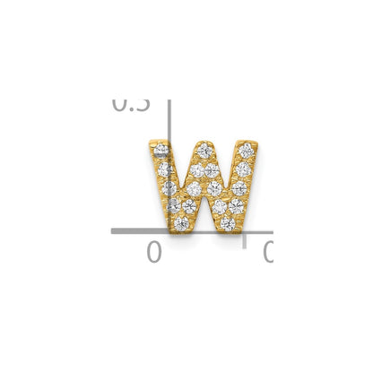 10k 1/6 carat Diamond Letter W Initial Charm