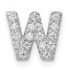 14K  White Gold Diamond Letter W Initial Charm