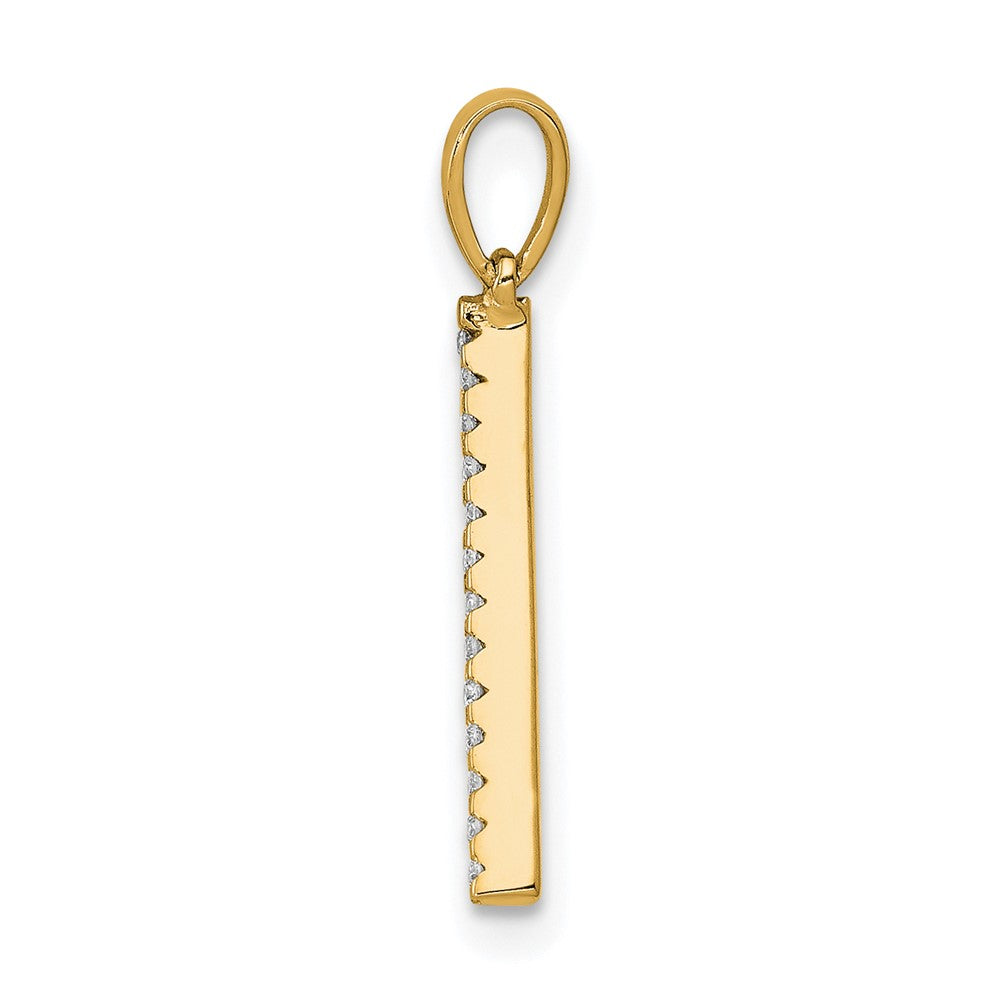 14K Diamond Letter A Initial Pendant