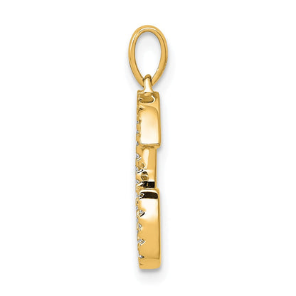 14K Diamond Letter G Initial Pendant