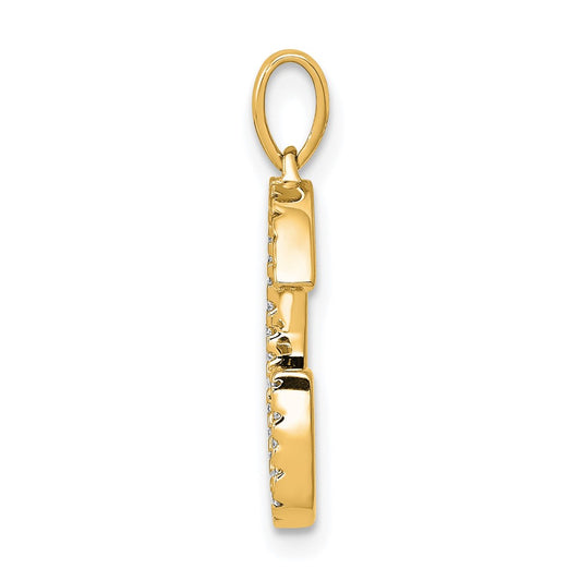 14K Diamond Letter G Initial Pendant
