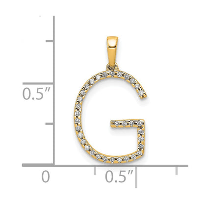 14K Diamond Letter G Initial Pendant