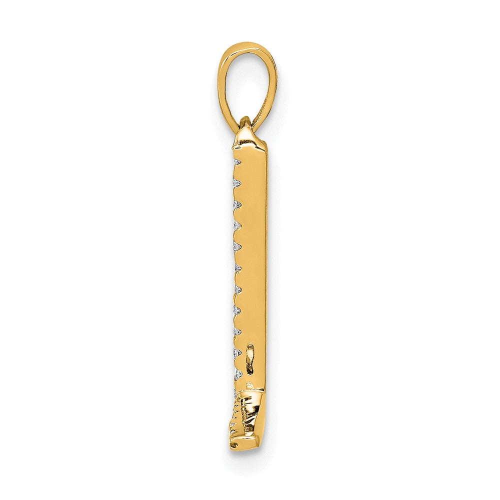 14K Diamond Letter L Initial Pendant