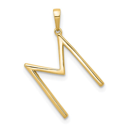 14K Diamond Letter M Initial Pendant