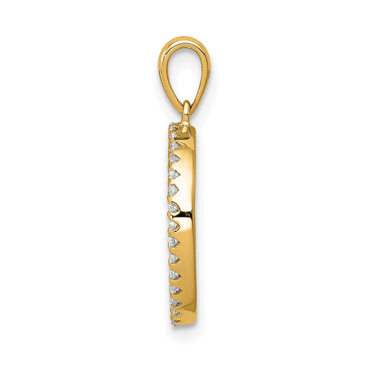 14K Diamond Letter O Initial Pendant