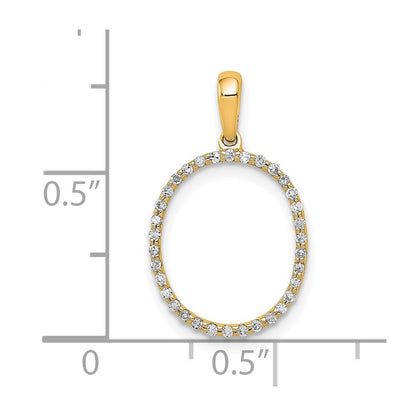 14K Diamond Letter O Initial Pendant