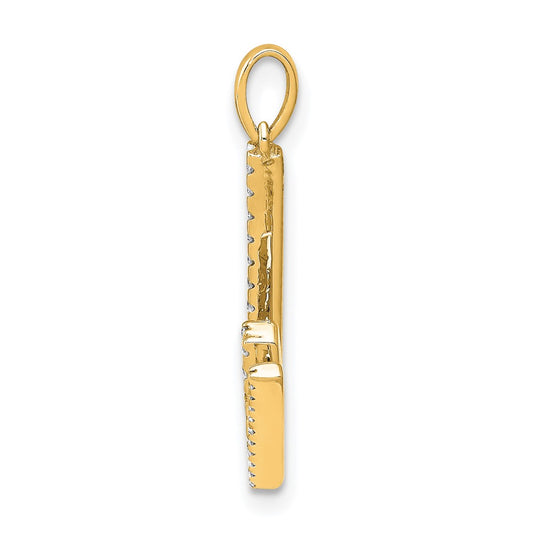 14K Diamond Letter W Initial Pendant