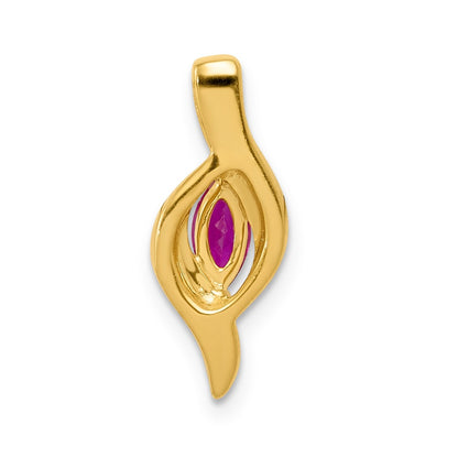 10k 1/20 carat Diamond and Marquise .25 Ruby Pendant