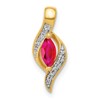 10k 1/20 carat Diamond and Marquise .25 Ruby Pendant