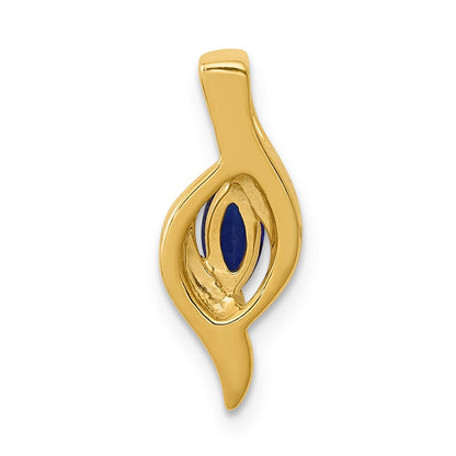 10k 1/20 carat Diamond and Marquise .29 Sapphire Pendant