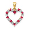 10k .03 carat Diamond and .35 Ruby Heart Pendant