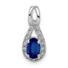 14k White Gold 1/10 carat Lab Grown Diamond VS/SI and Lab Created Blue Sapphire Pendant