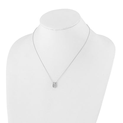 14k White Gold 1/3 carat Lab Grown Diamond VS/SI+ G+ Round Complete 18 inch U-Shape Pendant Necklace