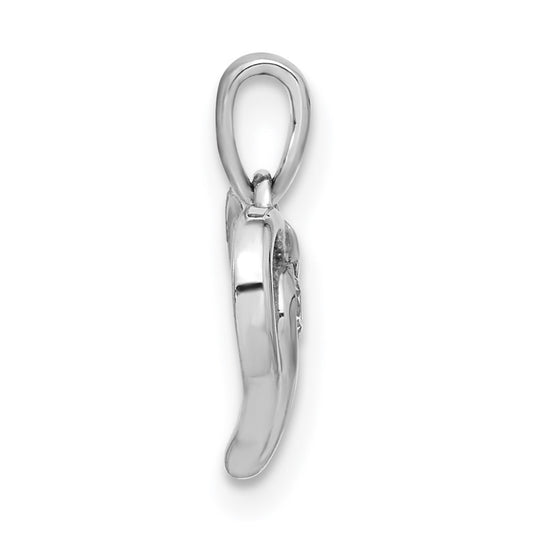 14k White Gold 1/10 carat Lab Grown Diamond VS/SI+ G+ Complete Heart Pendant