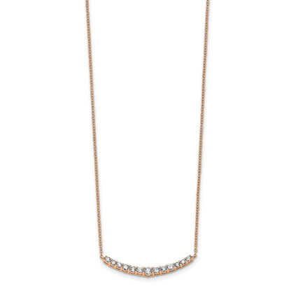 14k Rose Gold 1/2 carat Lab Grown Diamond VS/SI+ G+ Complete 18 inch Fashion Bar Necklace