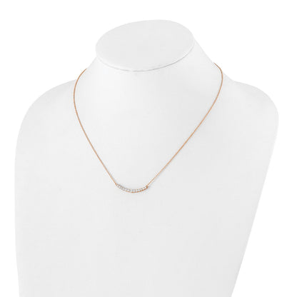 14k Rose Gold 1/2 carat Lab Grown Diamond VS/SI+ G+ Complete 18 inch Fashion Bar Necklace