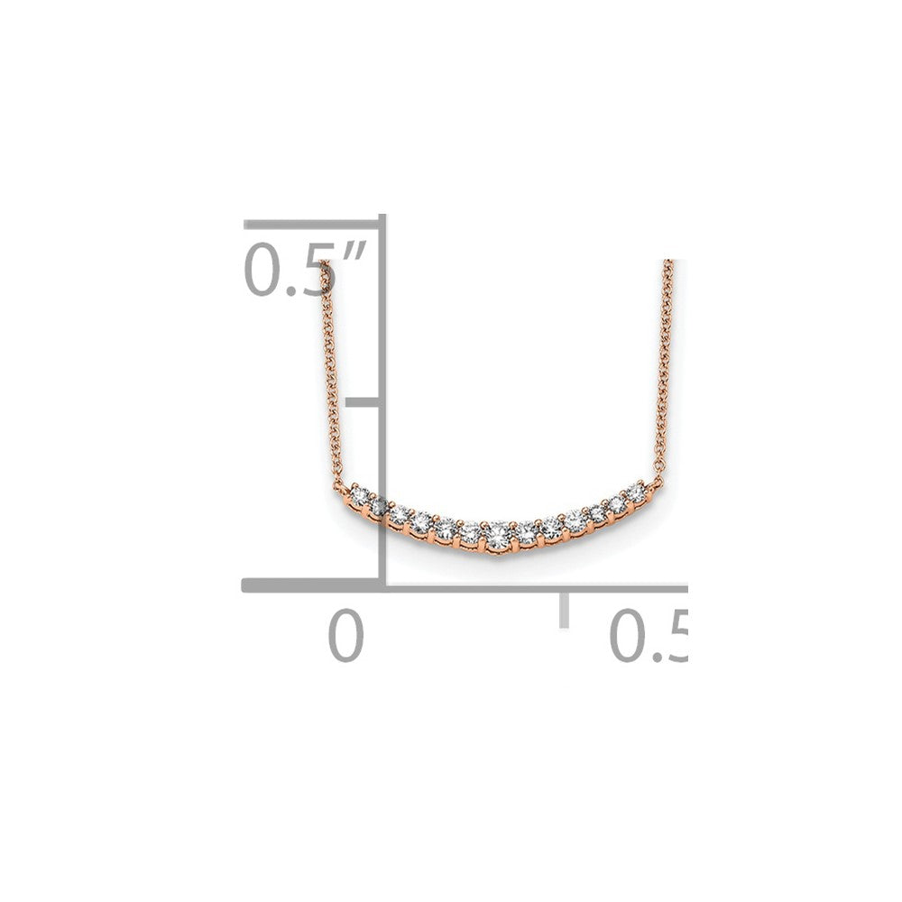 True Origin 14K Rose Gold 1/2 carat Lab Grown Diamond VS+ F+ 18 in Complete Fashion Bar Necklace