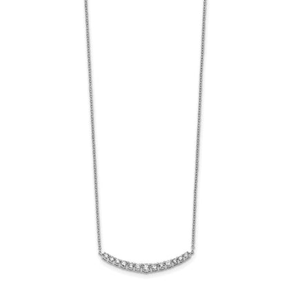 14k White Gold 1/2 carat Lab Grown Diamond VS/SI+ G+ Complete 18 inch Fashion Bar Necklace