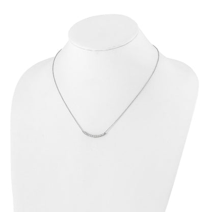 14k White Gold 1/2 carat Lab Grown Diamond VS/SI+ G+ Complete 18 inch Fashion Bar Necklace