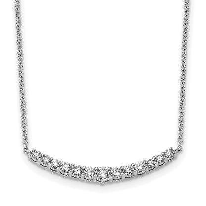 14k White Gold 1/2 carat Lab Grown Diamond VS/SI+ G+ Complete 18 inch Fashion Bar Necklace