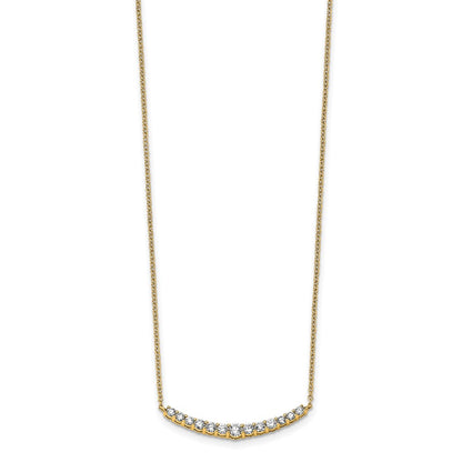14k 1/2 carat Lab Grown Diamond VS/SI+ G+ Complete 18 inch Fashion Bar Necklace