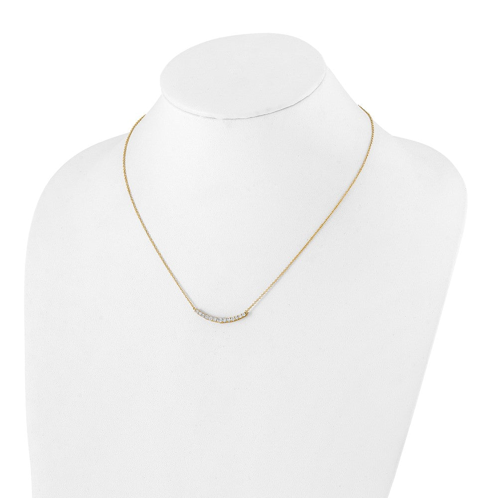 True Origin 14K Yellow Gold 1/2 carat Lab Grown Diamond VS+ F+ 18 in Complete Fashion Bar Necklace