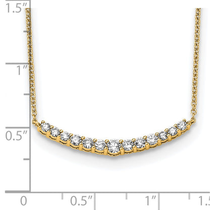 14k 1/2 carat Lab Grown Diamond VS/SI+ G+ Complete 18 inch Fashion Bar Necklace