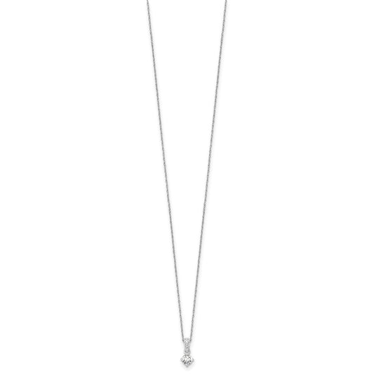 14k White Gold 1/3 carat Lab Grown Diamond VS/SI+ G+ 18 inch Pendant Necklace