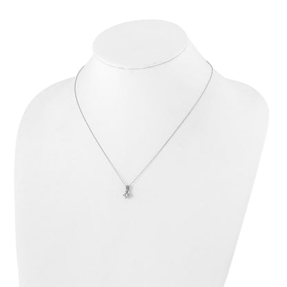 14k White Gold 1/3 carat Lab Grown Diamond VS/SI+ G+ 18 inch Pendant Necklace