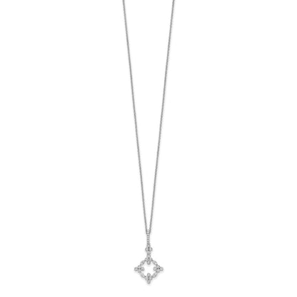 True Origin 14K White Gold 1/4 carat Lab Grown Diamond VS+ F+ Complete 18 in Bloom Floral Necklace